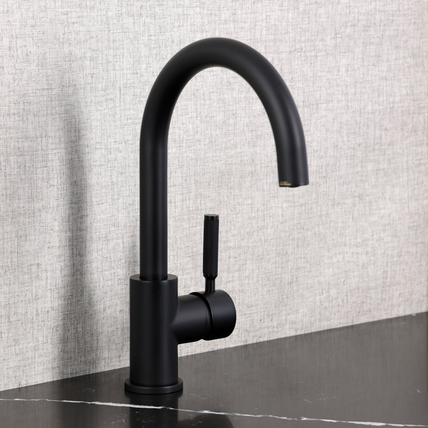 Kingston Sona LS8230DKL - Kaiser Single-Handle 1-Hole Deck Mount Vessel Faucet, Matte Black — thumbnail 2